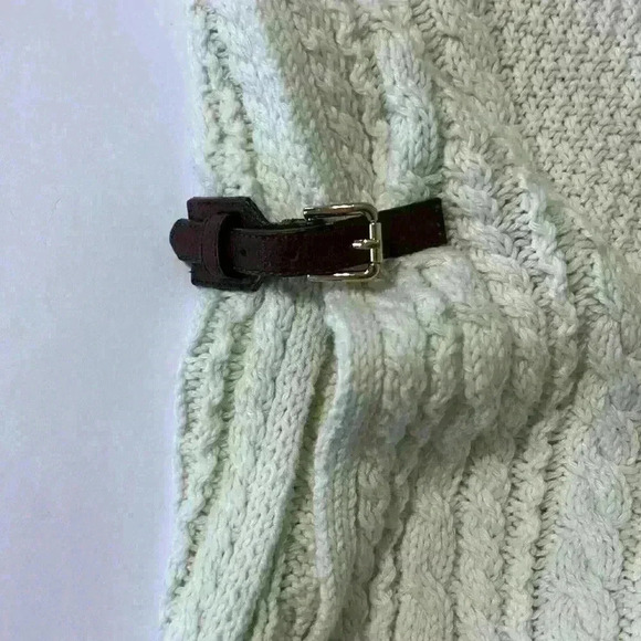 Talbots kitted poncho/cape with leather embellishments - Picture 2 of 6